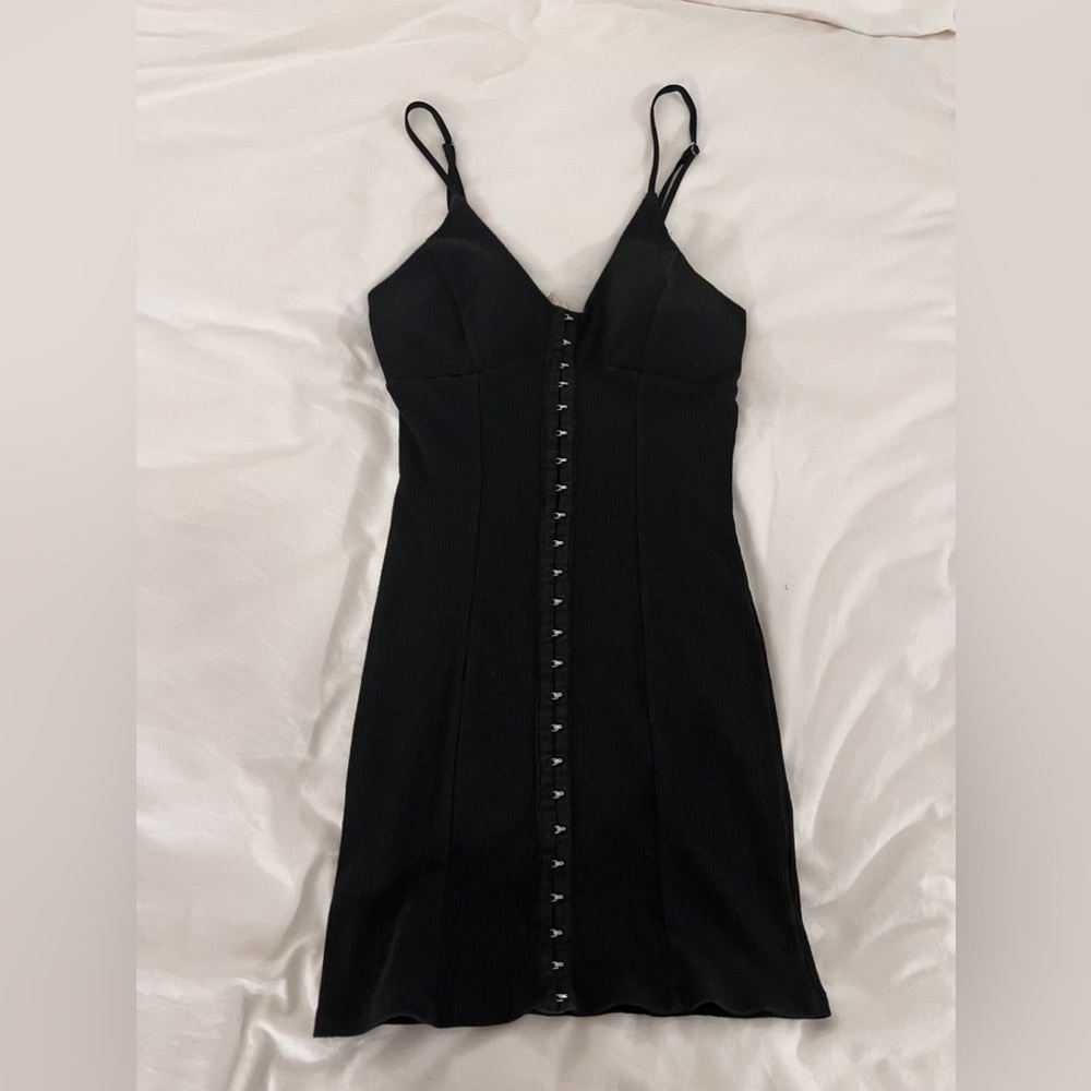 LA Hearts- Bodycon Clasp Dress in Black